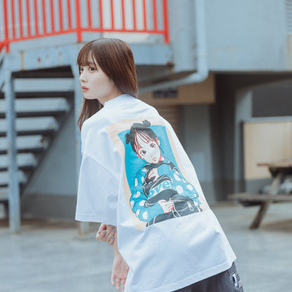 【完売御礼 公式オンライン限定カラー】EDGELINK×over print BAG GIRL Tee <White>