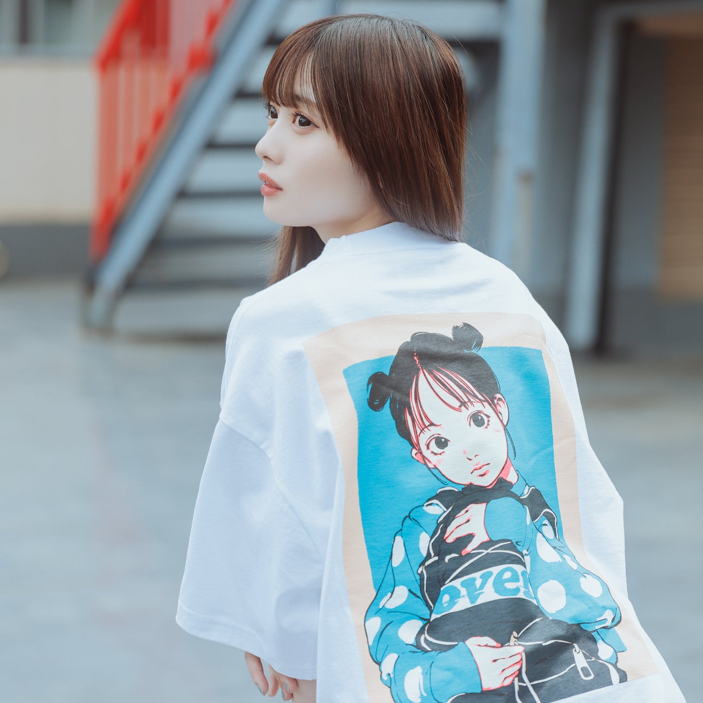 【完売御礼 公式オンライン限定カラー】EDGELINK×over print BAG GIRL Tee <White>