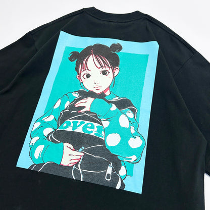 【完売御礼 公式オンライン限定カラー】EDGELINK×over print BAG GIRL Tee <Black>